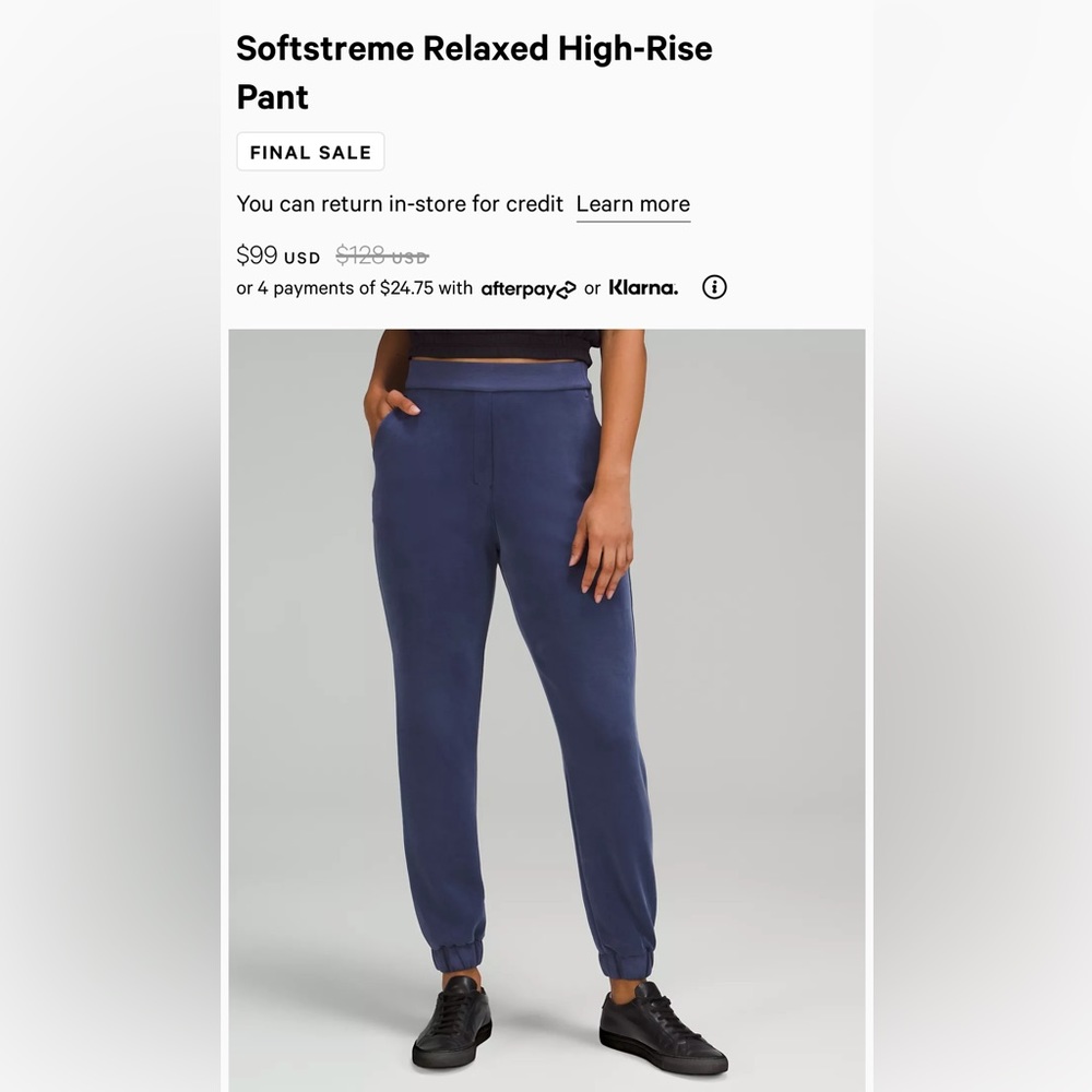 Lululemon softstreme relaxed high-rise pant